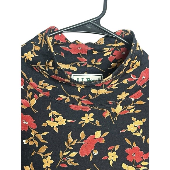 Vintage LL Bean Blue Floral Long Sleeve Maxi Dress Small Prairie Cottage Modest - Picture 5 of 14